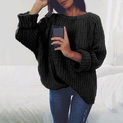 Damen Pullover Grobstrick Lässig Bequem