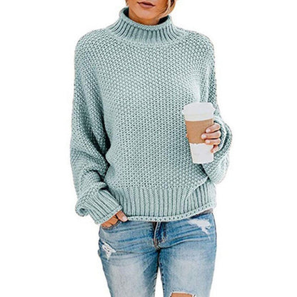 Damen Pullover Grobstrick Weich Bequem - IdealeKleiden