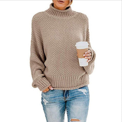 Damen Pullover Grobstrick Weich Bequem