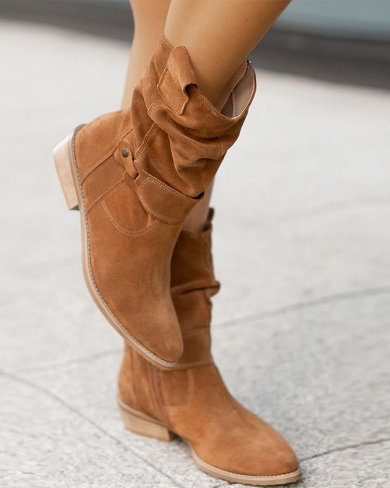 Modische Damenstiefel Flache Absätze