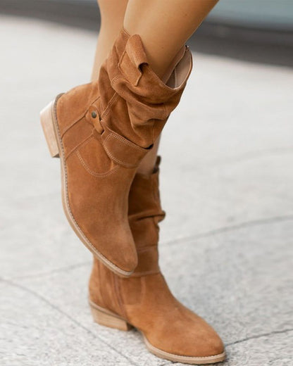 Modische Damenstiefel Flache Absätze