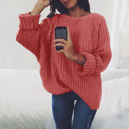 Damen Pullover Grobstrick Lässig Bequem