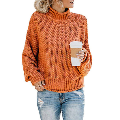 Damen Pullover Grobstrick Weich Bequem