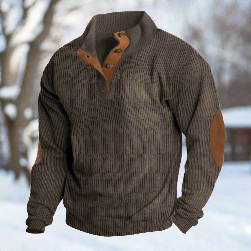 Stylischer Stehkragenpullover Wildleder Effekt