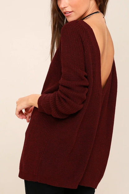 Damen Oversized Strickpullover Lässig Weite Passform