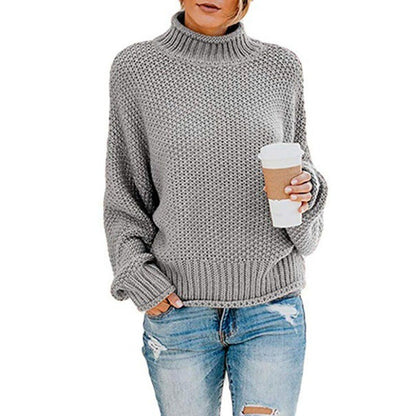 Damen Pullover Grobstrick Weich Bequem