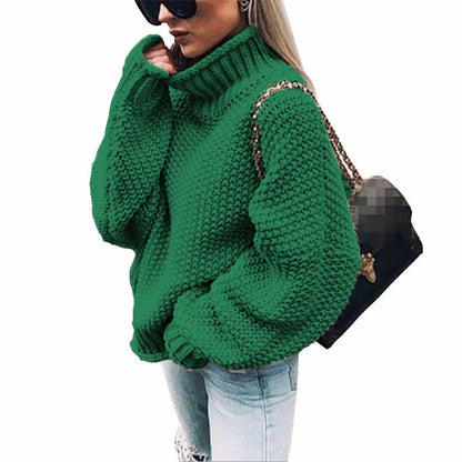 Damen Pullover Grobstrick Weich Bequem