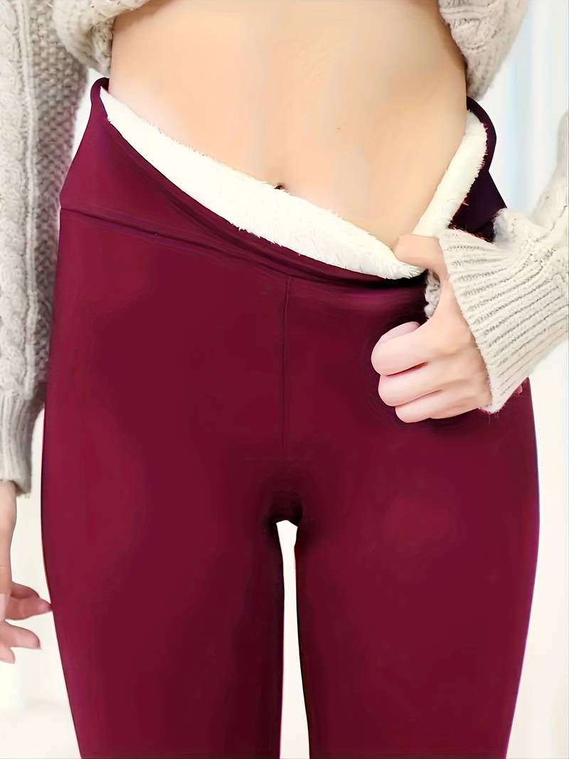 Weiche Fleece-Leggings Hochtailliert Damen