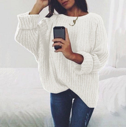 Damen Pullover Grobstrick Lässig Voluminös