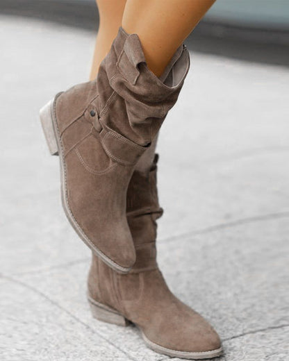 Modische Stiefel Mit Niedrigem Absatz