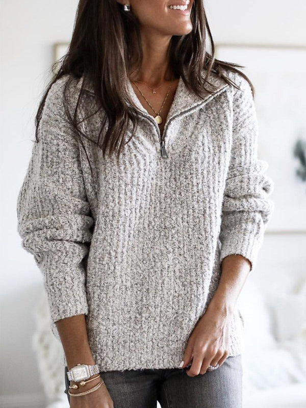 Nora - Gemütliche Strickjacke Mit Halbzip und Bequemer Passform