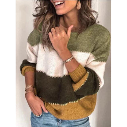 Damen Pullover Lässig Streifen Weich