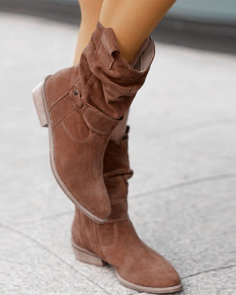 Modische Damenstiefel Flache Absätze
