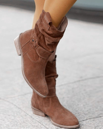 Modische Stiefel Mit Niedrigem Absatz