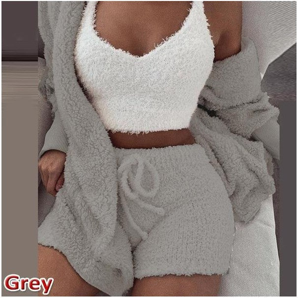 Damen Lounge Set Weich Plüsch
