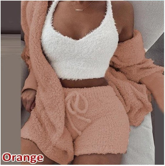 Damen Lounge Set Weich Plüsch