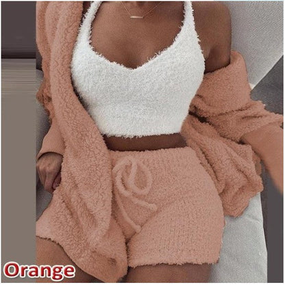Damen Lounge Set Weich Plüsch
