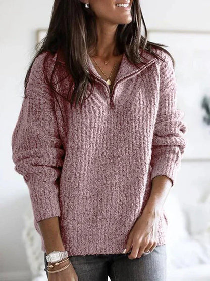 Nora - Gemütliche Strickjacke Mit Halbzip und Bequemer Passform