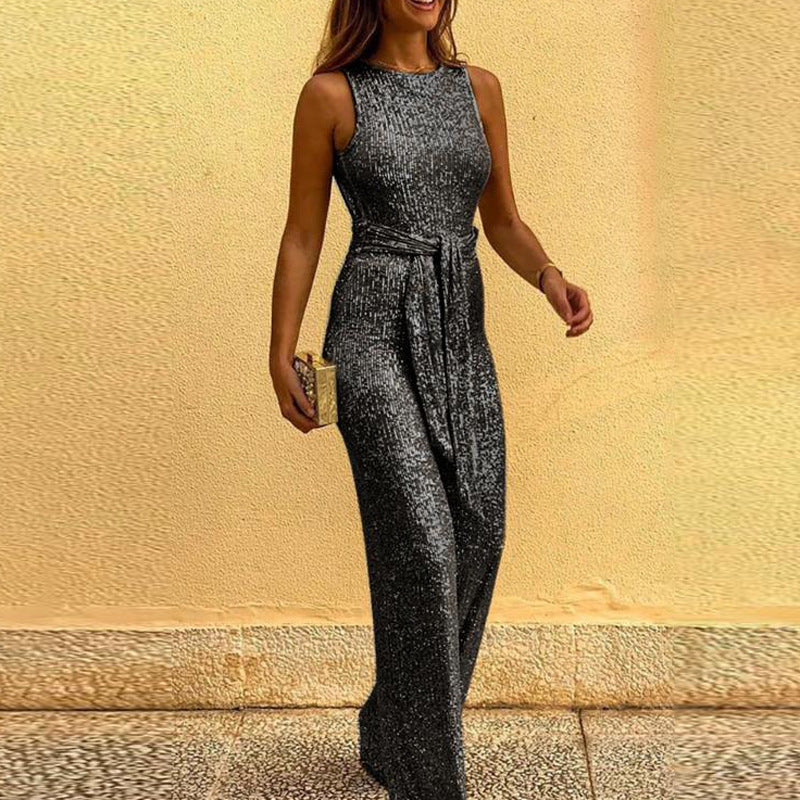 Glitzerndes Abendkleid Damen Elegant Offener Rücken