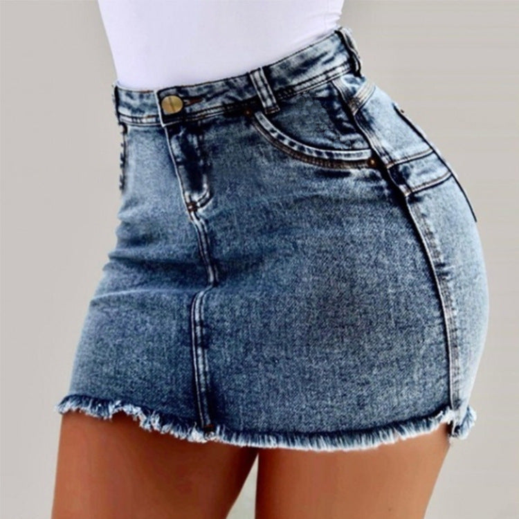 Damen Mini Rock Skinny Fit mit Fransen