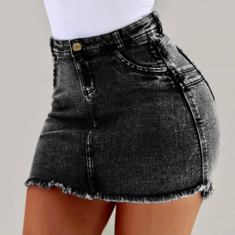 Damen Mini Rock Skinny Fit mit Fransen