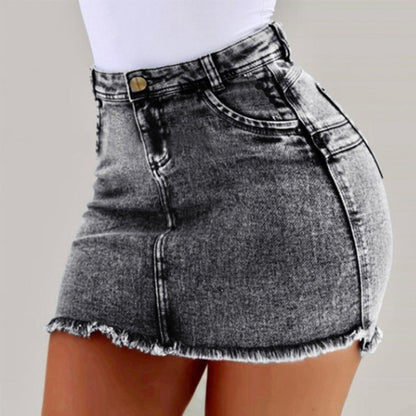 Damen Mini Rock Skinny Fit mit Fransen