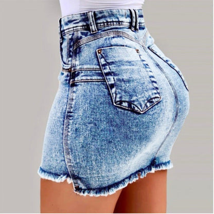Damen Mini Rock Skinny Fit mit Fransen