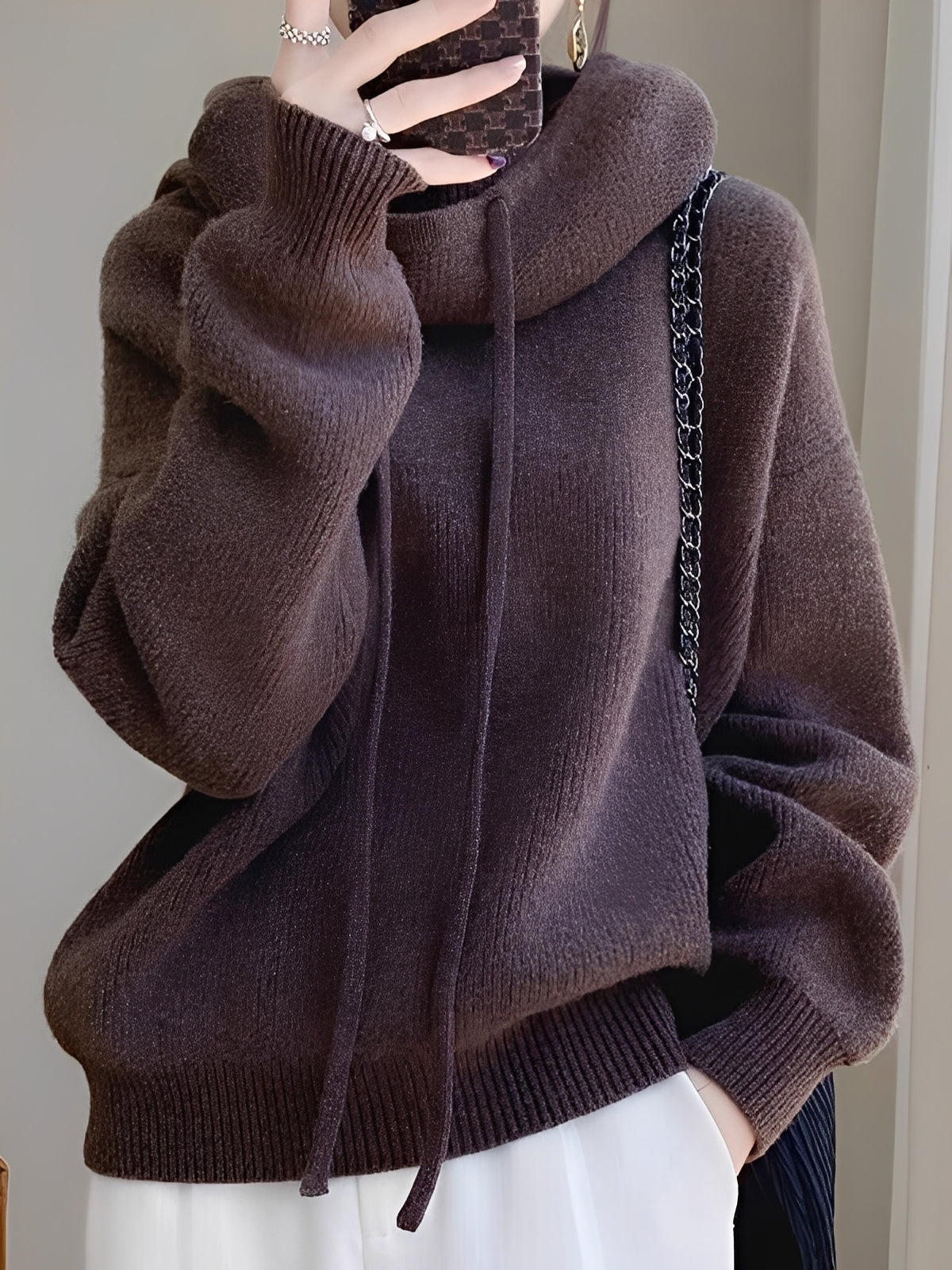 Damen Woll-Hoodie Weich und Warm
