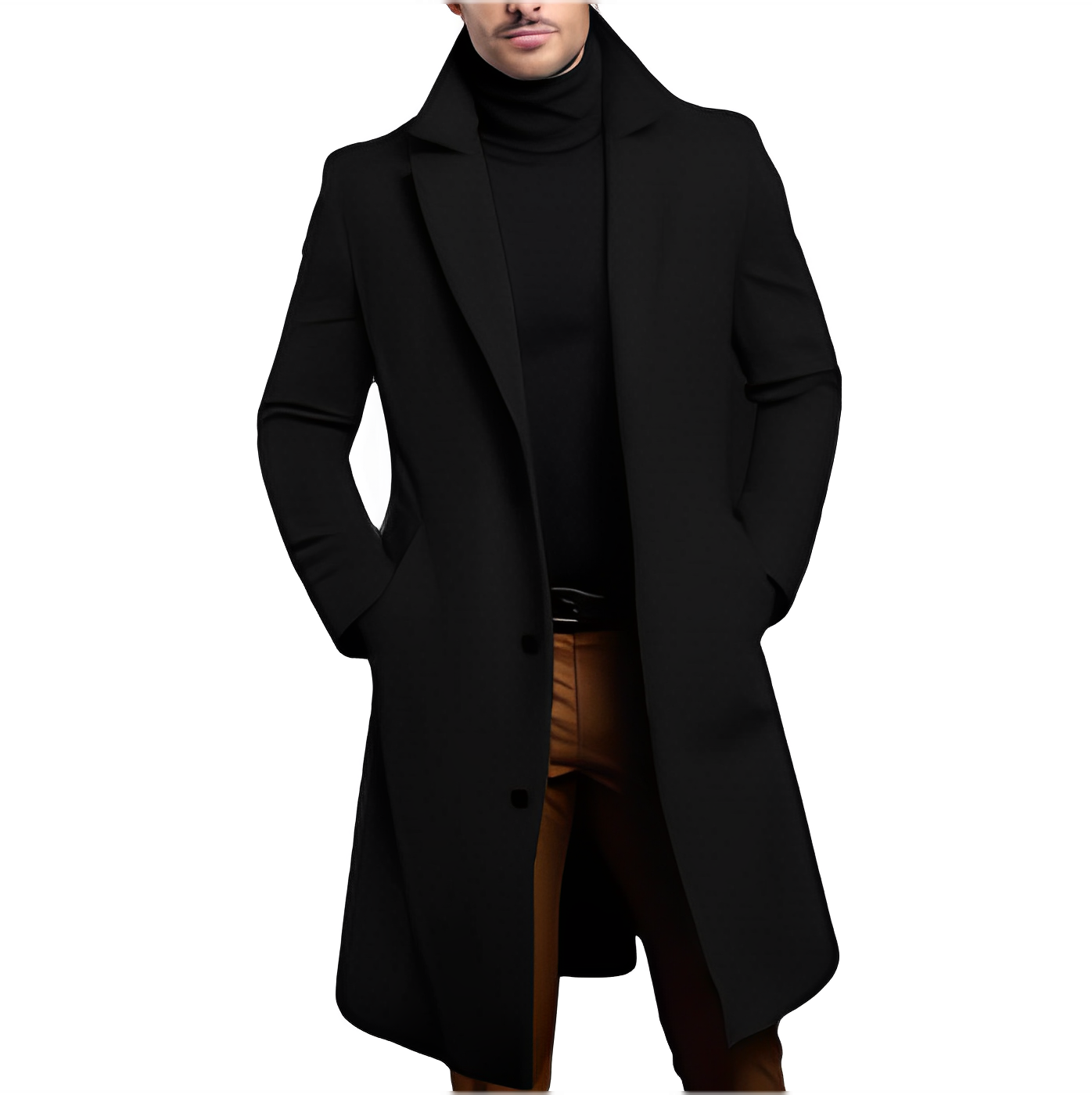 Stylischer Herrentrenchcoat aus Wolle