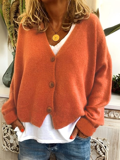 Modischer Cardigan Damen Lässig Knopfverschluss