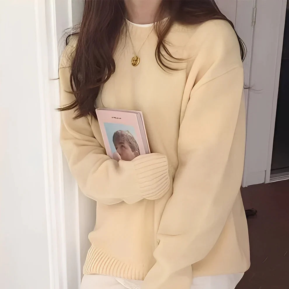 Damen Oversize Pullover Elegent Lang