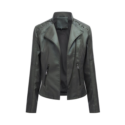 Elegante Damen Lederjacke Slim Fit Kürzelängen