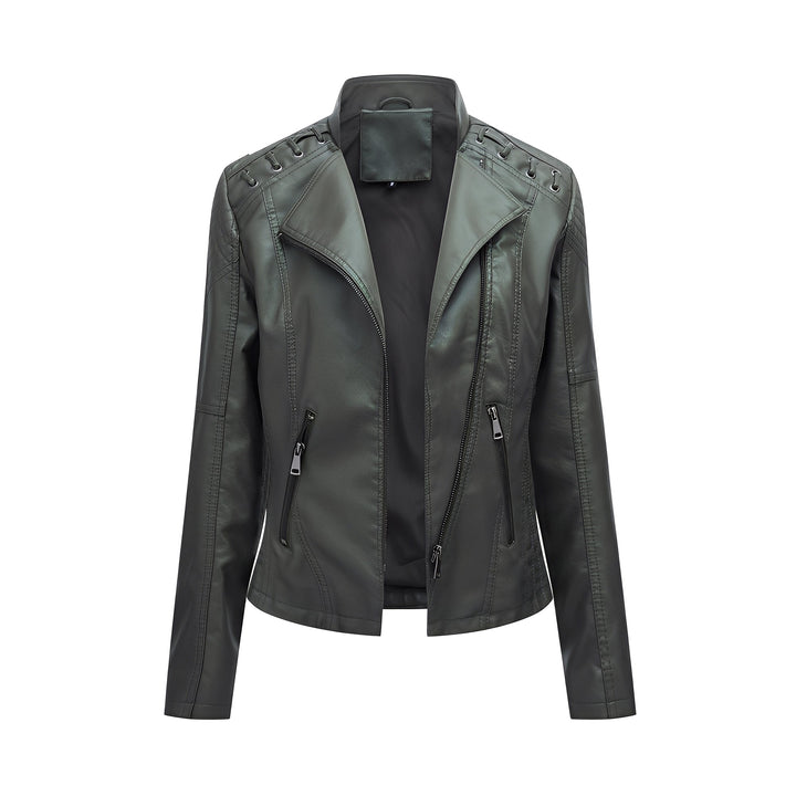 Elegante Damen Lederjacke Slim Fit Kürzelängen
