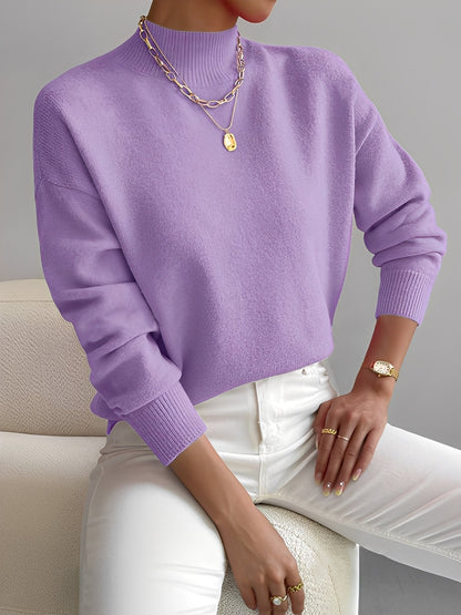 Elegante Damenpullover Stehkragen Modern