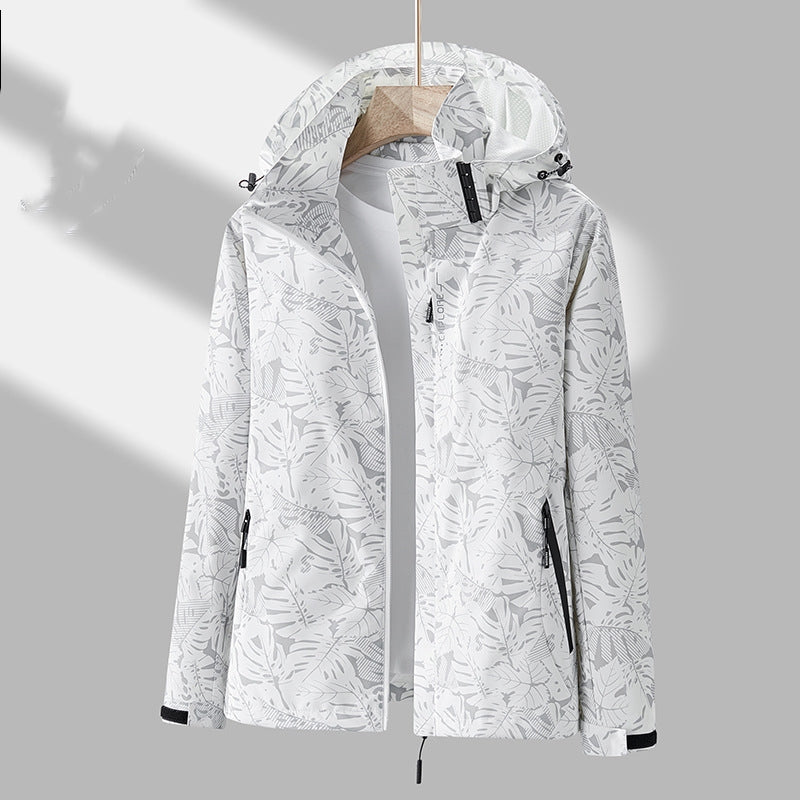 Stilvolle Damen Outdoor-Jacke Muster Kapuze