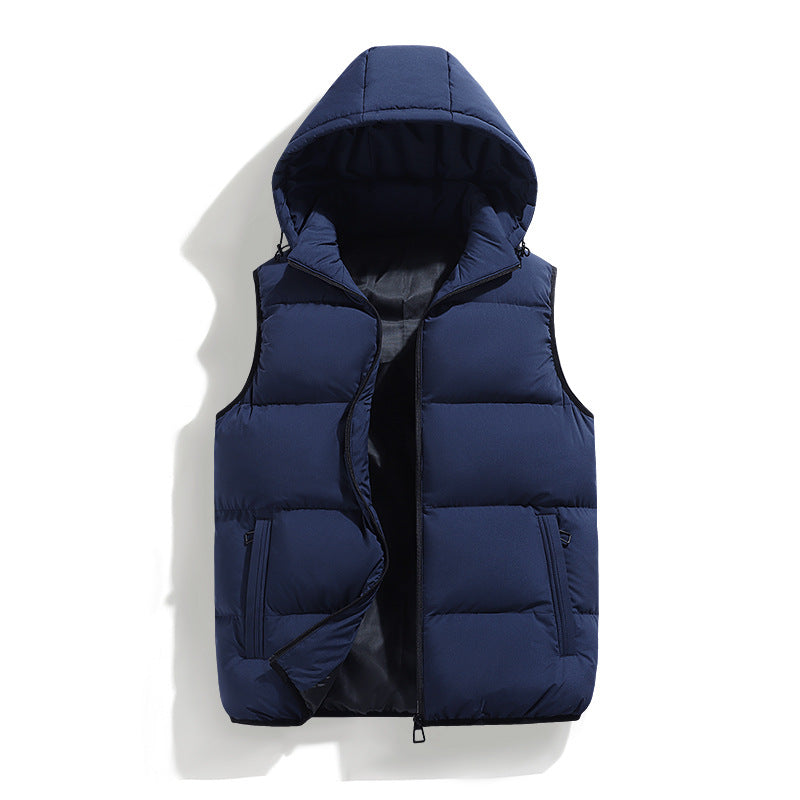 Herren Weste Warm Kapuze Modern