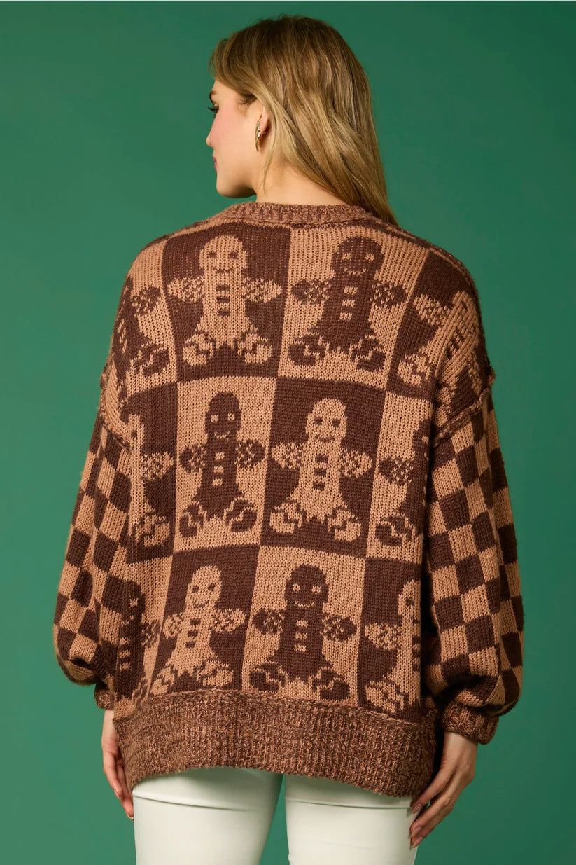 Weihnachts Strickpullover Lebkuchen Design - IdealeKleiden