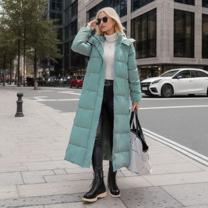 Damen Pufferjacke Warm Gefüttert Kapuze