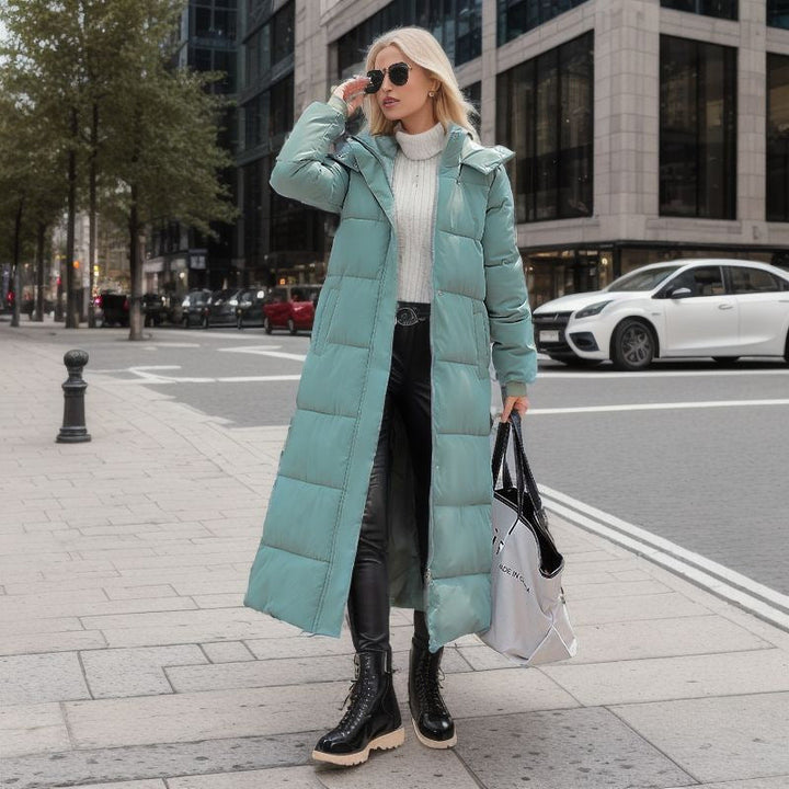 Damen Pufferjacke Warm Gefüttert Kapuze
