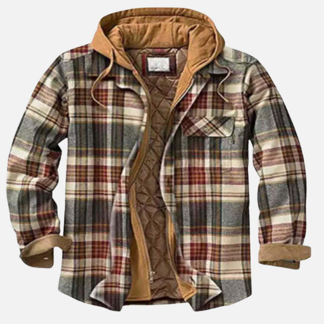 Herren Steppjacke Kariert Warm Bequem