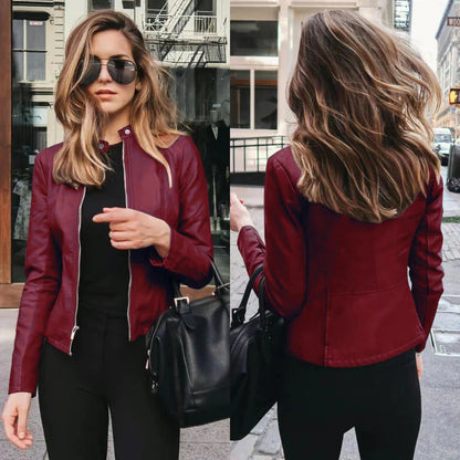 Stilvolle Lederjacke Damen Modell