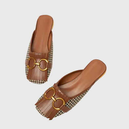 Damen Slip-On Sandalen Schnalle Modern