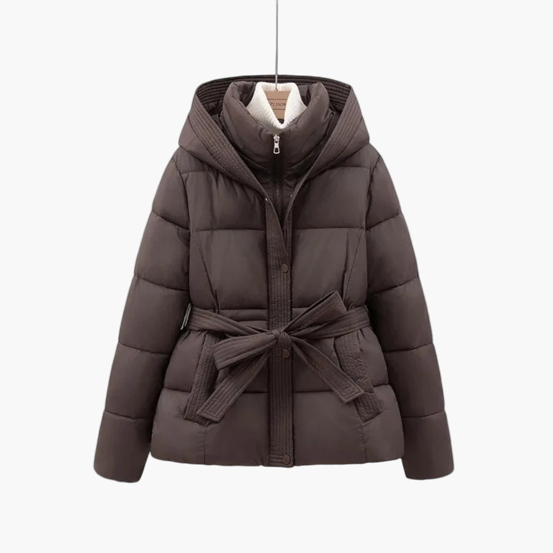 Isabella Damen Winterdaunenjacke Mit Gürtel Warm Isoliert