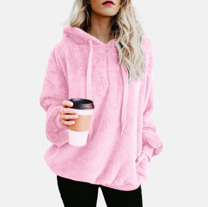 Weiche Fleece-Hoodie Übergröße Bequem Langarm