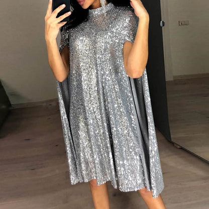 Damen Pailletten-Kleid Glitzernd Elegant Abendkleid