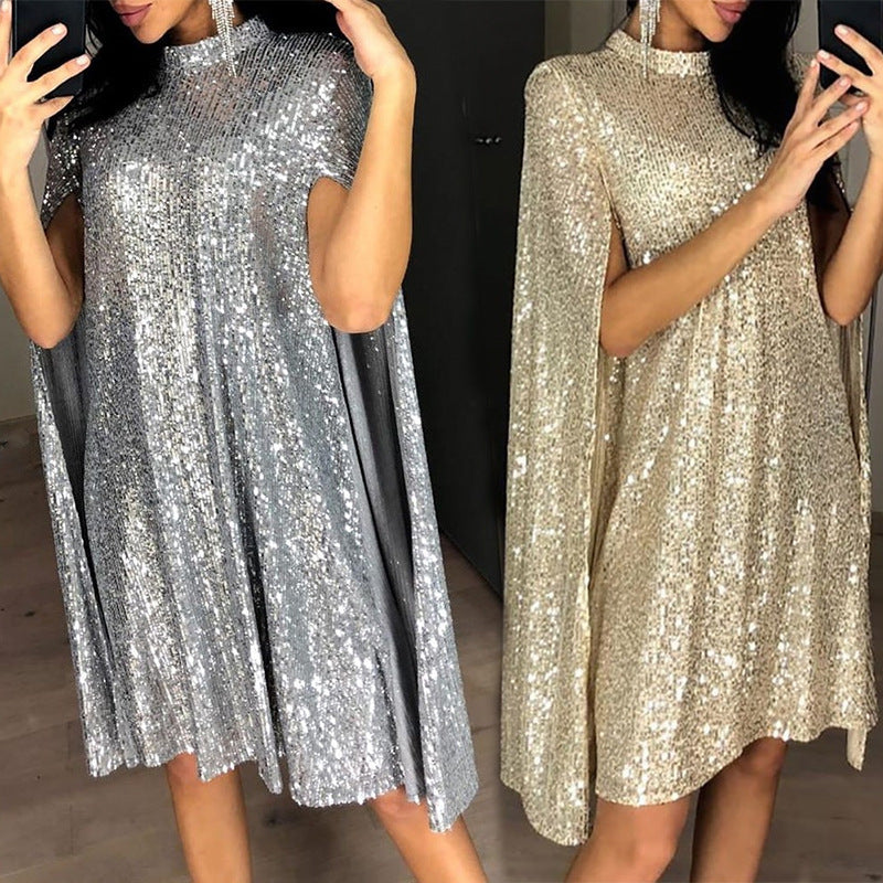 Damen Pailletten-Kleid Glitzernd Elegant Abendkleid - IdealeKleiden