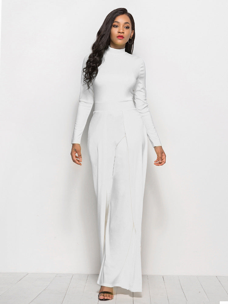 Damen Jumpsuit Elegant Langärmlig Abendkleid