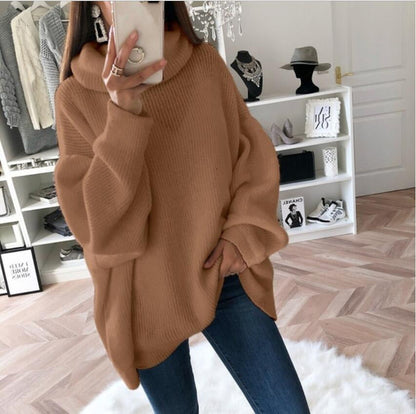 Damen Strickpullover Bequem Weite Passform