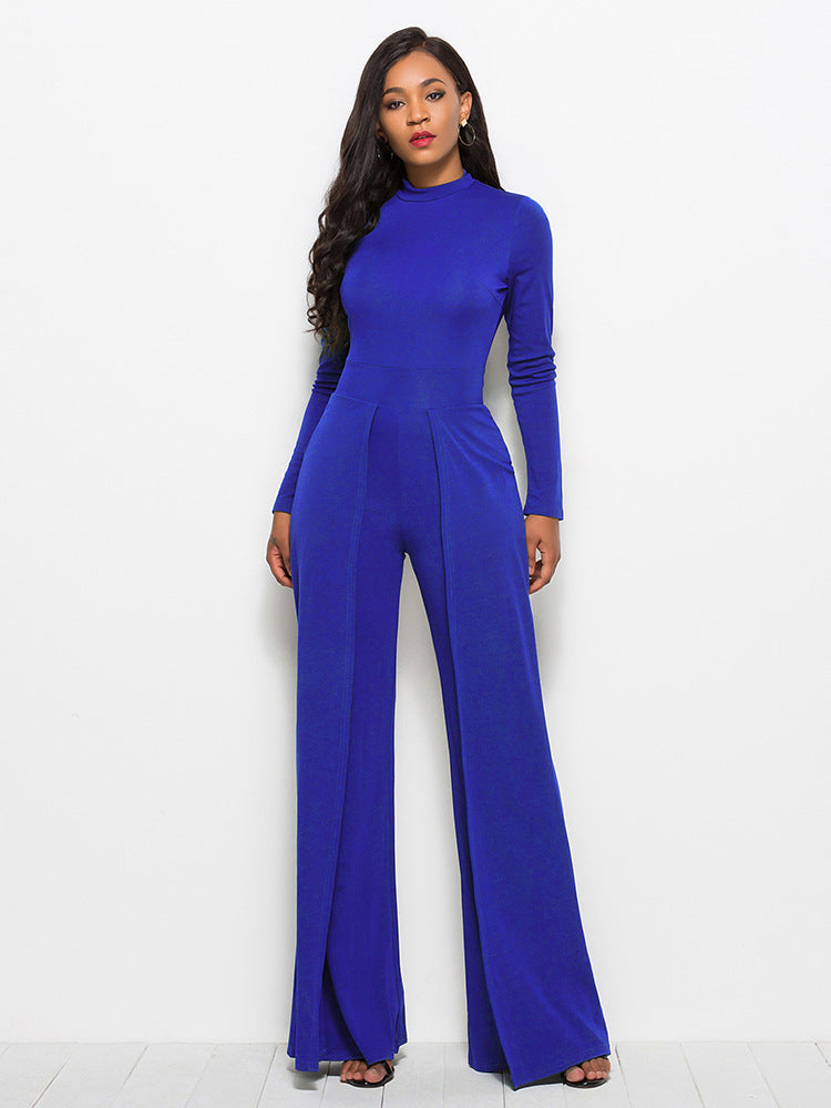Damen Jumpsuit Elegant Langärmlig Abendkleid