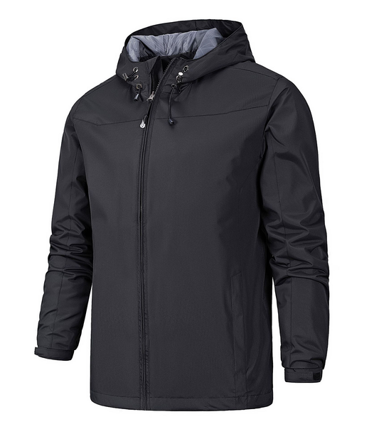 Herren Kapuzenjacke Mit Vollreißverschluss - IdealeKleiden